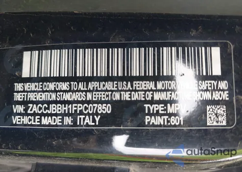 2015 Jeep Renegade Latitude из США, поврежденный, VIN ZACCJBBH1FPC07850